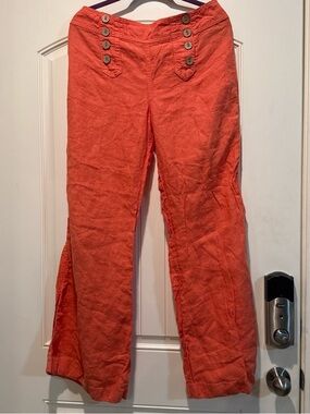 Elevenses Burnt Pants with Anchor-Engraved Button